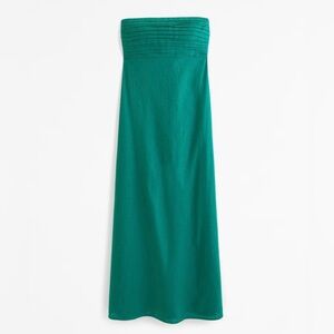 The A&F Emerson Green Strapless Linen-Blend Maxi Dress
